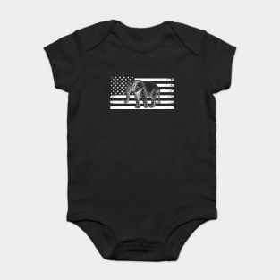 Elephant American Flag Stars And Stripes Baby Bodysuit